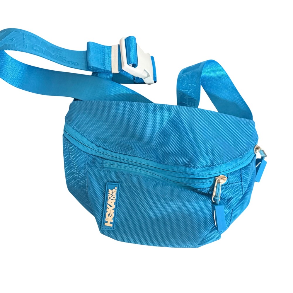 Hoka One One Blue Hip Pack Waist Bag Adjustable Belt Logo Strap Running Hiking